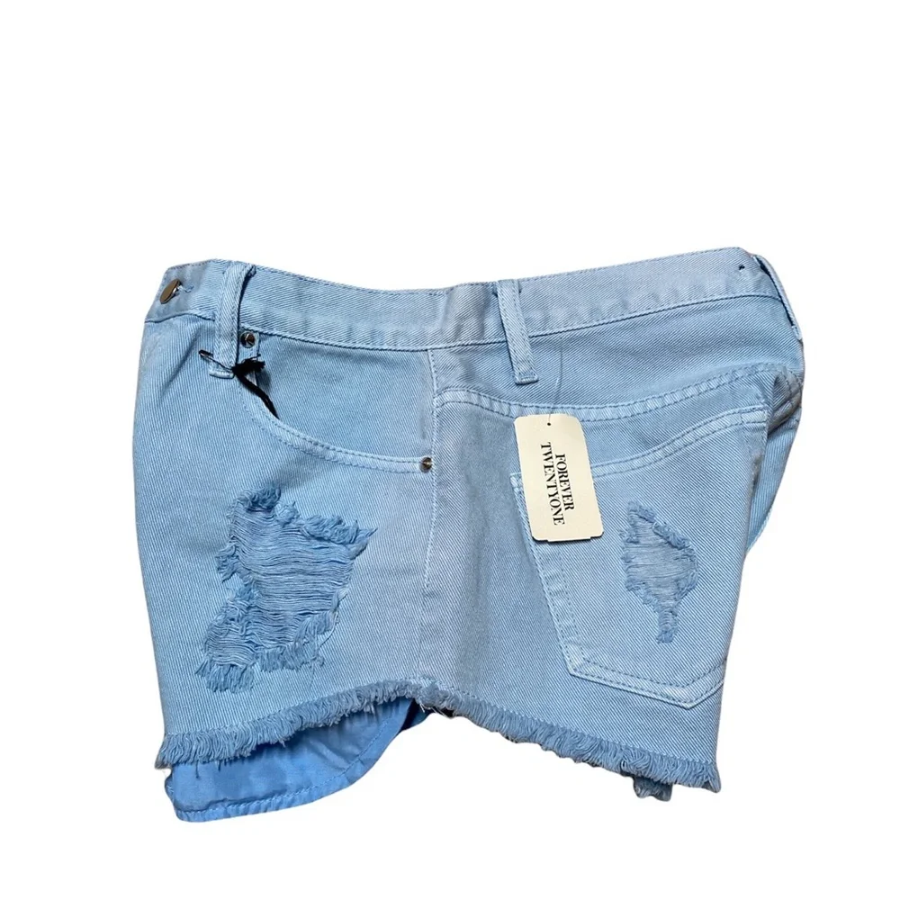 Forever 21 Jean Shorts Women’s 27 Casual Denim Distressed High Rise Button Fly